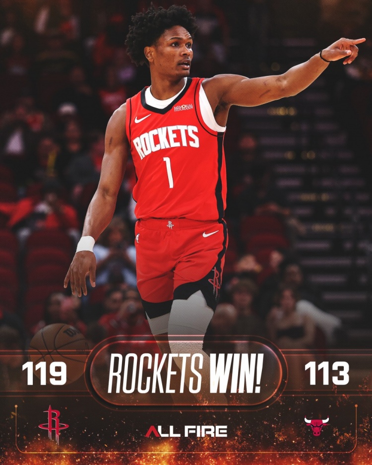 开云体育下载-10中6&amp;10罚10中砍23+5！火箭赢球海报：封面人物阿门·汤普森